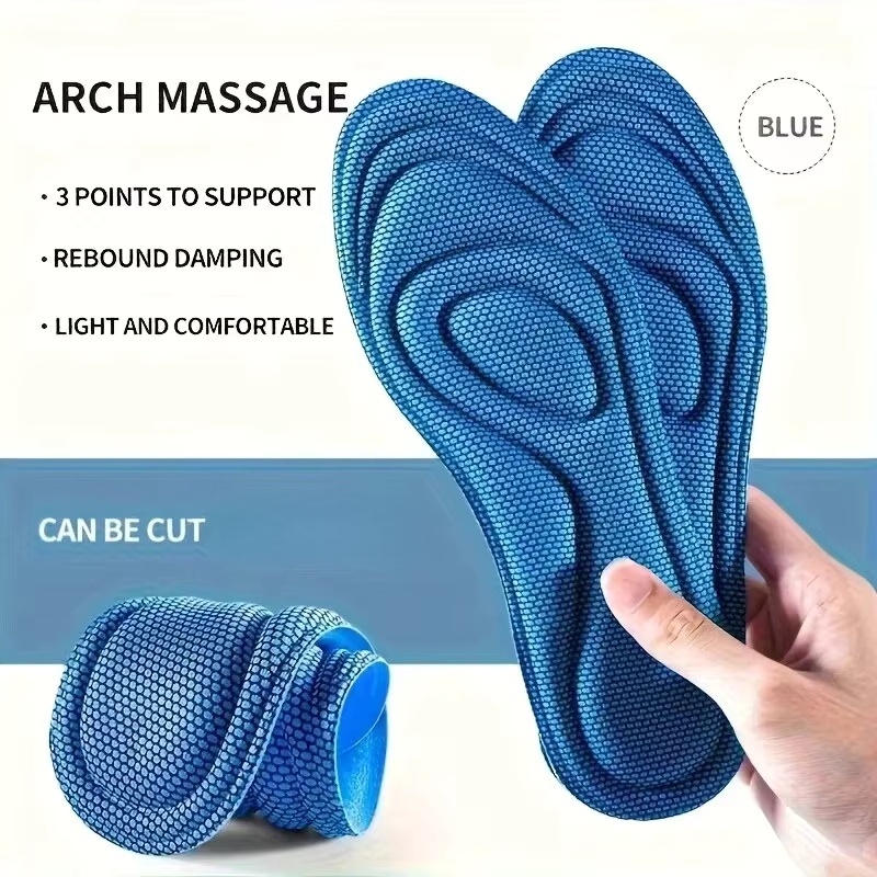 Insole Memory Foam - 4 PCS Sports Massage Insole Memory
