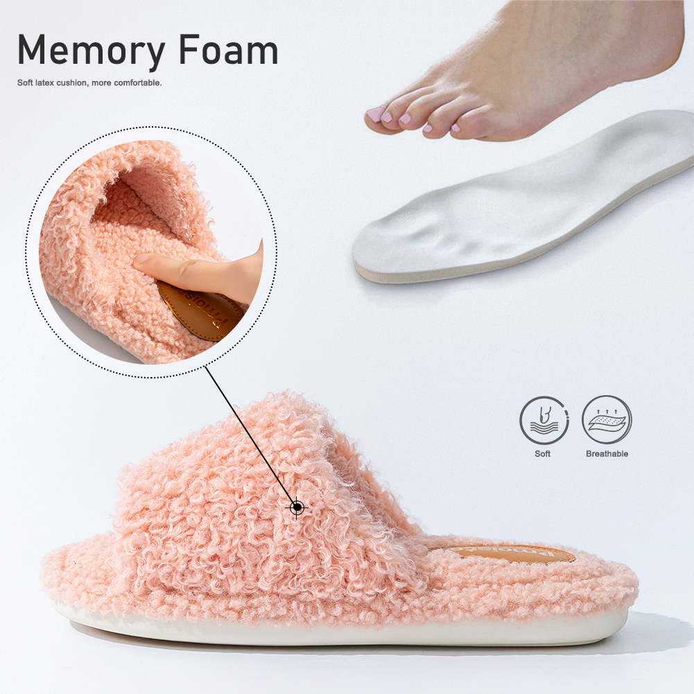 Pmoiste Fuzzy House Slippers W - Insole Memory Foam review and price